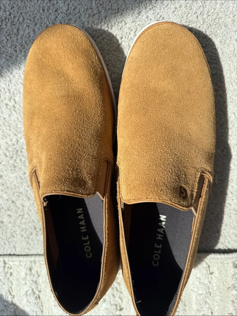 Cole Haan Men’s Slip-On Suede Sneakers in Tan